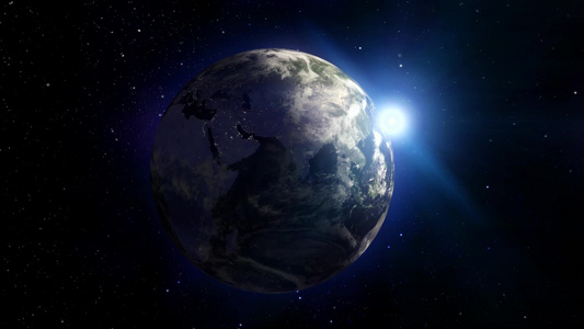 旋转的地球三维动画视频