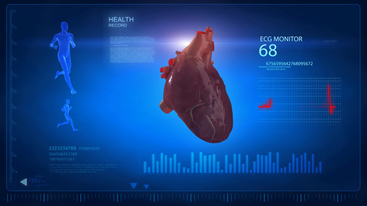 人类心脏心电测试图视频