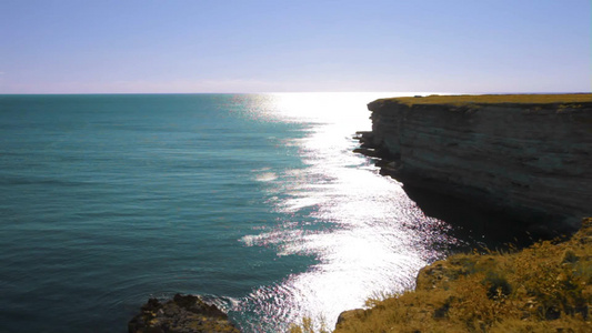 黑海海边悬崖风景视频