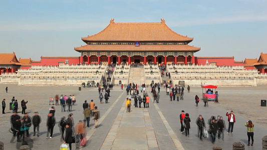 中国北京故宫紫禁城太和殿广场视频