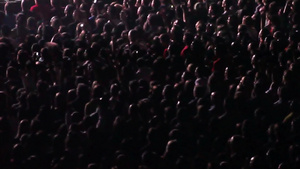 聚光灯照亮了摇滚音乐会上欢呼的人群15秒视频