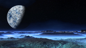 月亮与山脉幻想太空世界13秒视频