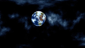 蓝色星球在太空中运行20秒视频