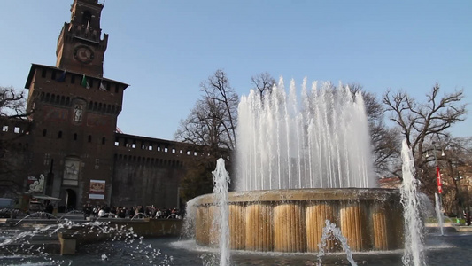 米兰广场的喷泉视频