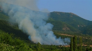 森林大火燃起的浓烟25秒视频