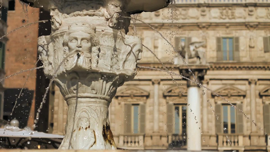 维罗纳广场上的喷泉[恩波利]视频