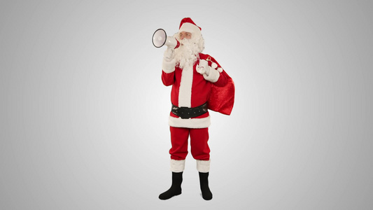 圣诞老人用扬声器讲话视频