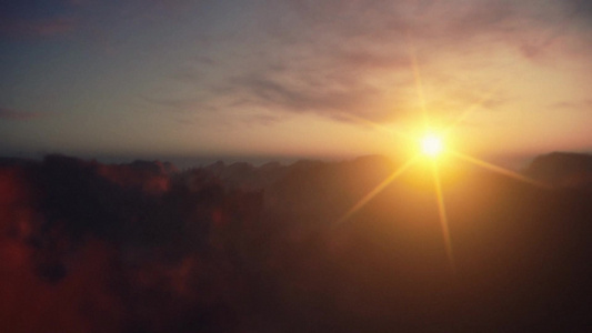 日落时间的云彩景色视频