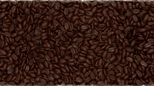 咖啡豆下落并缓慢运动混合视频