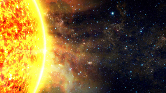 太阳周围旋转的恒星背景[类地行星]视频