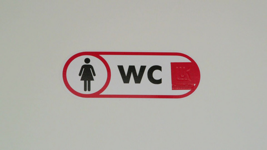 公共女厕所门标志视频
