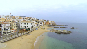 拉科斯塔布拉瓦吉罗纳风景如画的地中海渔村44秒视频