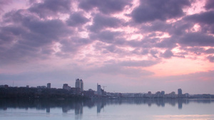  日落时的城市景观14秒视频