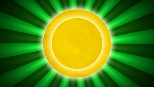 黄色圆圈绿色光线卡通动画视频
