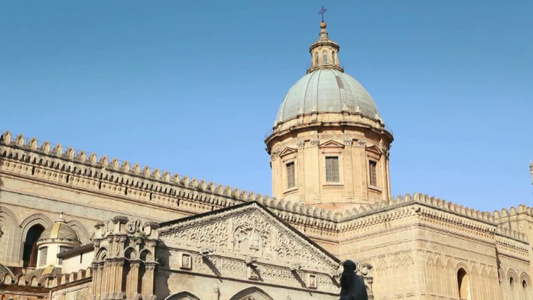 意大利西西里岛的巴勒莫大教堂视频