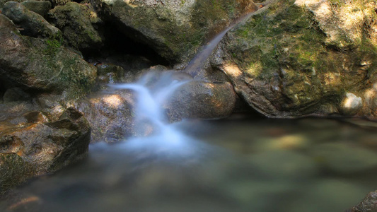 岩石间的水流[岩块]视频