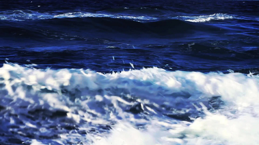 大西洋翻滚的海浪视频