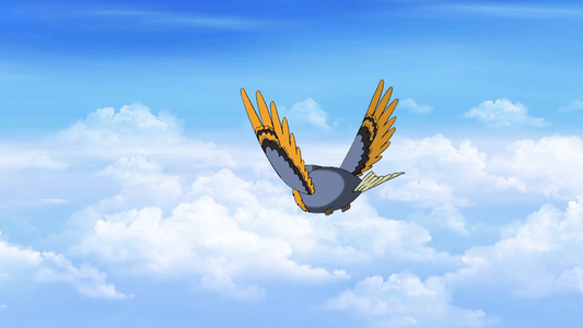 小鸟在云中飞翔视频