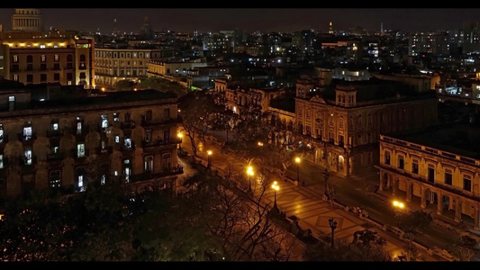 古巴首都哈瓦那夜景视频