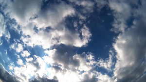 晴朗蔚蓝天空白色云朵流动延时24秒视频