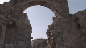 老旧遗址名胜石砖拱门古城墙10秒视频