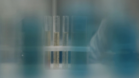 科学家在化学实验室做试管实验视频