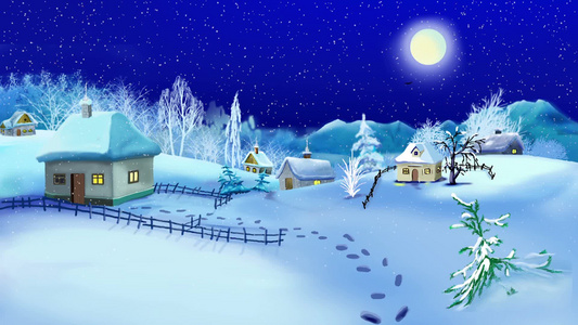  新年和圣诞节动画经典卡通风格视频