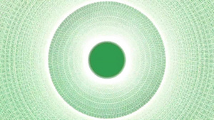 计算机生成具有脉冲浅绿色圆形设计的动画30秒视频