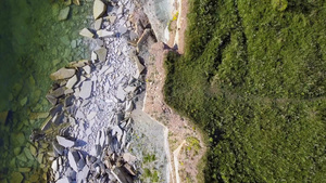 鸟瞰沿海岸线10秒视频