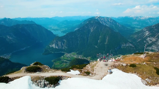 奥地利雪山壮丽景色视频