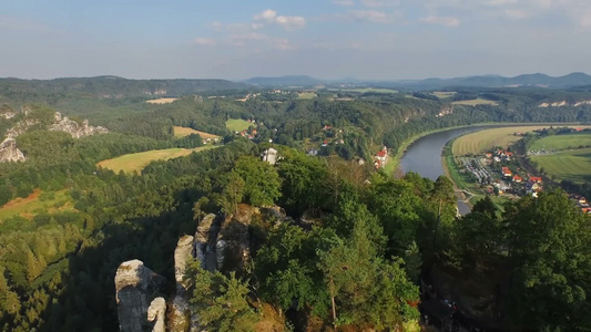 德国小镇的壮丽全景视频