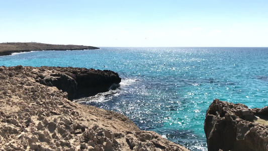 塞浦路斯附近地中海海岸视频