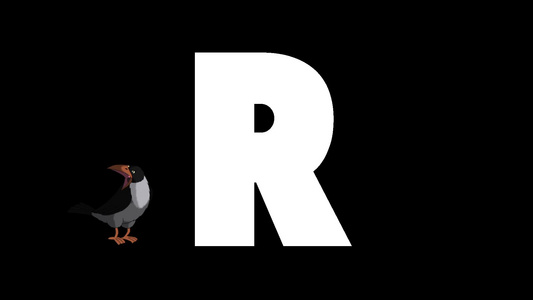 卡通乌鸦和字母r视频