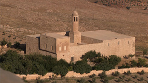 沙漠中的阿拉伯基督教堡垒30秒视频