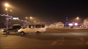 夜晚城市的交通延时22秒视频