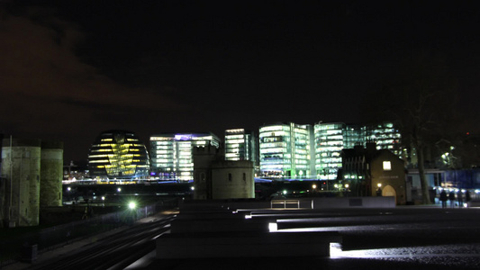 伦敦城市夜景延时视频