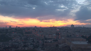 耶路撒冷旧城日落风景9秒视频