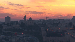 耶路撒冷旧城日落11秒视频