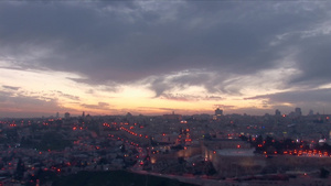 以色列耶路撒冷旧城日落13秒视频