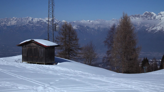 意大利阿尔卑斯山的雪景视频