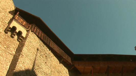 日内瓦湖岸边的岛屿城堡视频