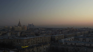 莫斯科城市日出风景15秒视频