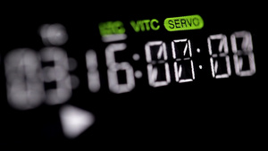 在专业VCR上运行的时间码24秒视频