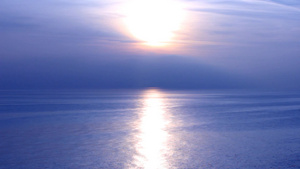 日落与平静的大海20秒视频