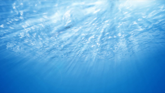 蓝色水下背景[潜航]视频