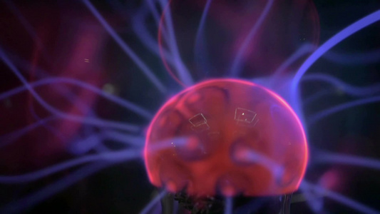 等离子球与移动的能量射线视频