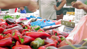 菜市场卖红椒特写镜头18秒视频