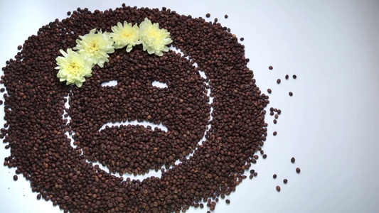 咖啡豆制成表情包视频
