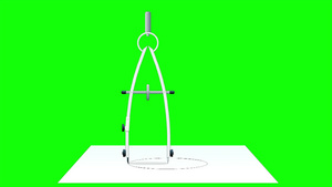 指南针工具画圆圈在绿色屏幕上32秒视频