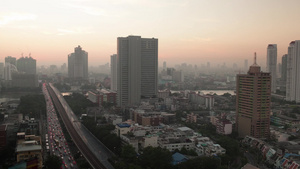 泰国首都曼谷黎明的延时镜头19秒视频